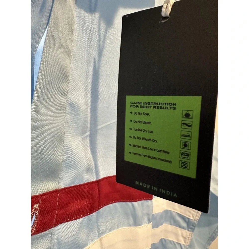Golden Palm  Designer Shirt Mens Long Sleeve Button Up Sky Blue Size 2XL XXL NWT